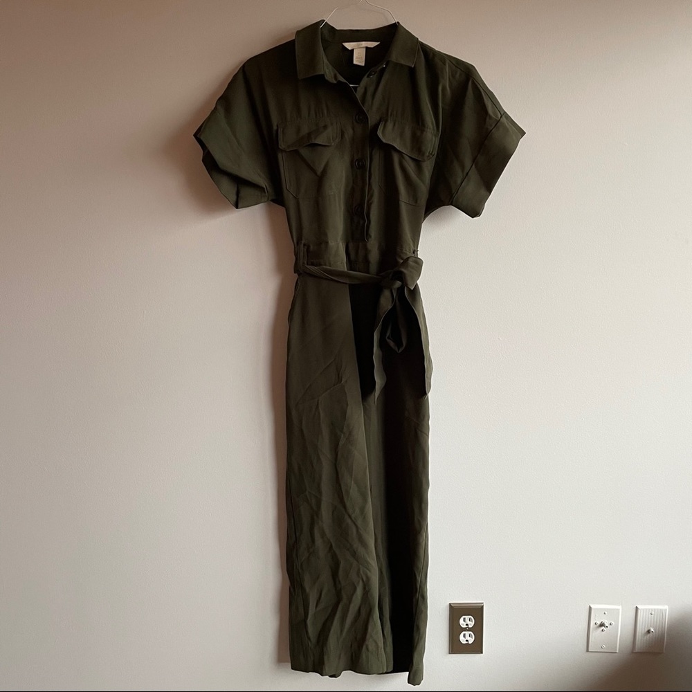 Olive Green Safari Jumpsuit